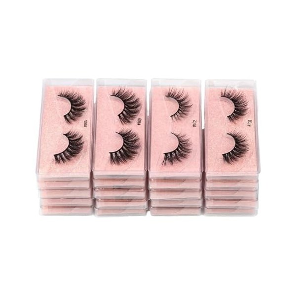 UAMOU Faux Cils 3D en vison for femme, maquillage naturel, duveteux, vaporeux, longs, 4/50/100 pièces Cheerfully Color : Ros