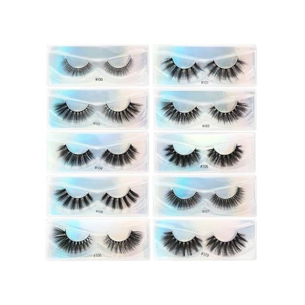 UAMOU Faux Cils 3D en vison for femme, maquillage naturel, duveteux, vaporeux, longs, 4/50/100 pièces Cheerfully Color : Ros