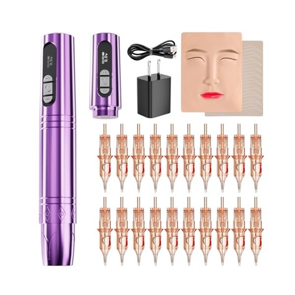 QUELLE PMU Machine Kit Permanent Makeup Kit de Machine à Tatouer Complet Wireless Rotary Machine Pen pour Les Débutants en Ta