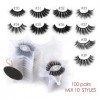 UAMOU 10/20/100 pièces faux cils en vrac moelleux 3D vison cils boîte demballage vaporeux faux cils en vrac Cheerfully Colo