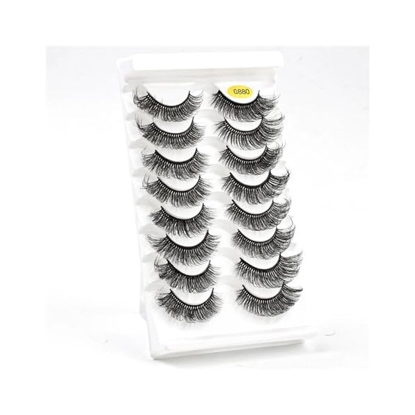 UAMOU 5/50 boîtes de cils en bande russe DD Curl cils 8 paires de cils de vison 3D Extension de faux cils naturels moelleux C