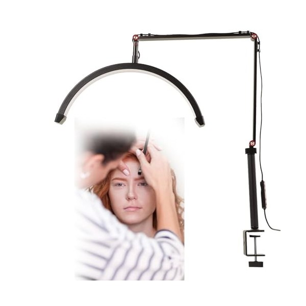 PoNPeD Lampadaire LED, Extension de Cils Demi - Lune, éclairage de beauté, Soins de la Peau, Cils, Sourcils, création de Cont