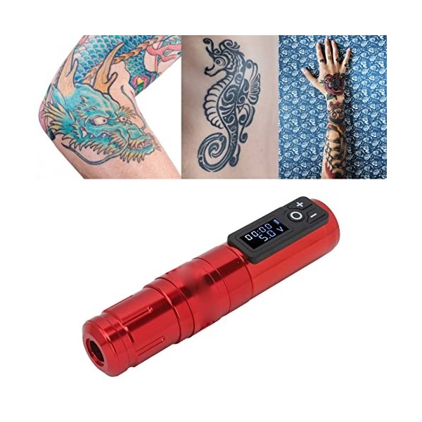 Kit de Stylo de TatouageFil 2400 MAh, Course de 4 Mm, Affichage LED, MoteurNoyau, Machine à Tatouer à Cartouche Rotative, Ali