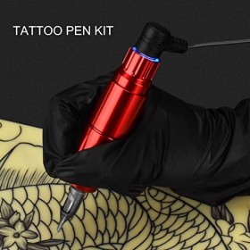 Kit de Stylo de Tatouage, Kit de Machine à Tatouer Stylo Moteur Rouge LED Sortie 2 Canaux Ensemble Complet Dalimentation de 