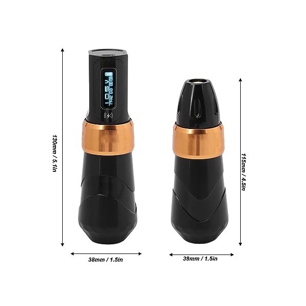 Alimentation sans Fil pour Tatouage, Stylo pour Machine à Tatouer sans Fil, Double Batterie 2000 MAh RC A, Convertisseur Rota