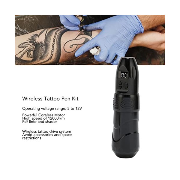 Kit De Stylo De Tatouage Sans Fil 2 En 1, Machine à Tatouer Sans Fil Avec Câble De Charge De Connecteur RCa De Remplacement, 