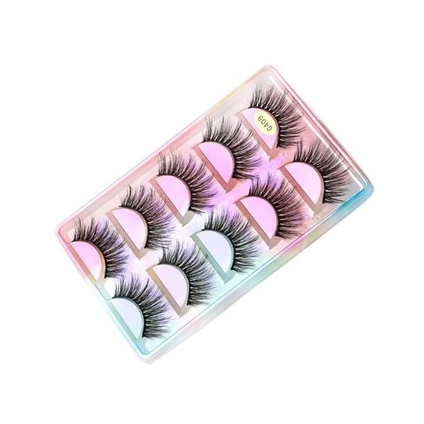 UAMOU 10 Styles 2/5/10/20/30/50/100 boîtes 3D cils de vison 5 paires naturel individuel vison faux cils Kit de maquillage Cil