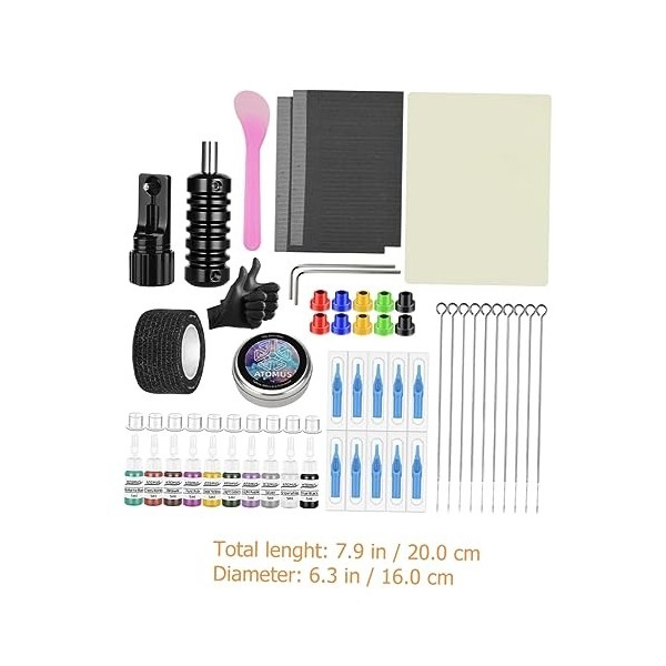 KALLORY 4 Ensembles Pratique De Tatouage Ensemble Kit De Tatouage Rotatif Kit Kit De Pratique De Tatouage Kit De Stylo De Tat