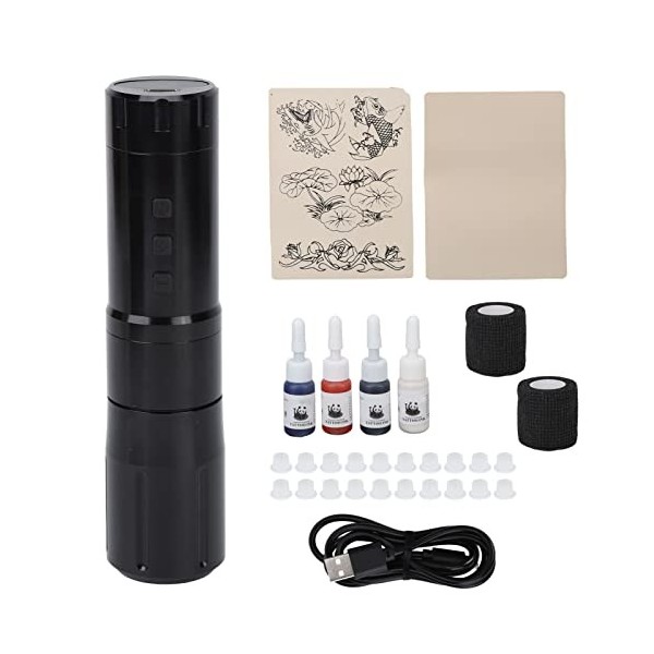 Kit De Pistolet De Tatouage, Kits De Pratique De Lumière Bleue Noire Pour Débutants, Kit De Démarrage De Tatouage Pour Centre