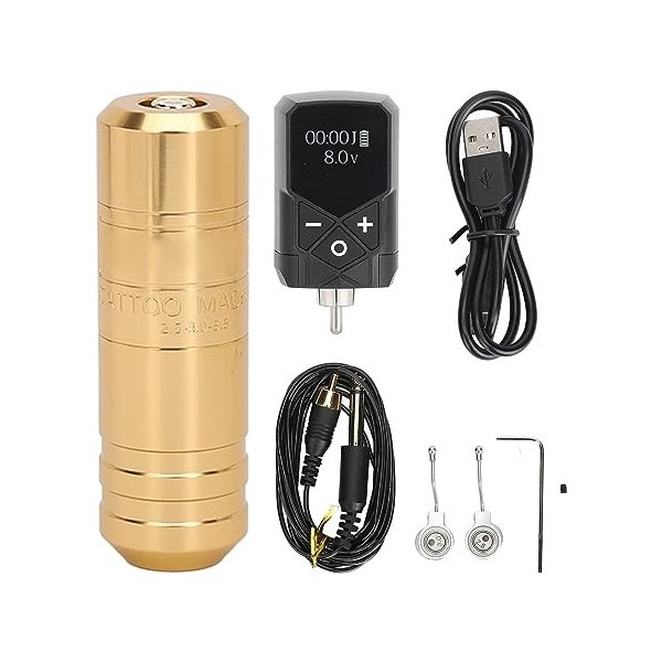 Kit de Machine à Tatouer Rotative 11,02 Pouces, Kit de Machine à Tatouer sans Fil, Machine à Tatouer Rotative, Interface RCA 