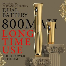 QUELLE Wireless Permanent Makeup Machine Adjustable Stroke with 2Pcs Battery Gold QL-M2-E34-6-US