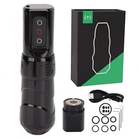 Stylo de Tatouage Fil, Moteur Noyau, écran OLED de Batterie 2400mAh Machine Dalimentation de Tatouage Rotative 2 en 1 Noir 