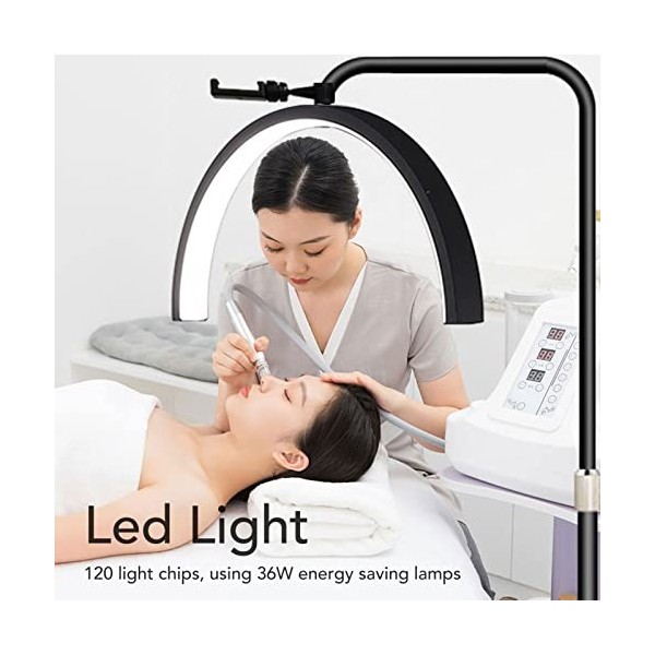 Lumière de Sol LED Cils, Lampe Demi-Lune pour Lextension de Cils, 3200K-5600K 36W LED Lash Lumière, Lumière de Tatouage, Écl