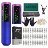 EZ Kit de Tatouage - Tatouage Sans Fil Kit Professionnel Complet avec Machine à Tatouer Rotative Stylo, Batterie Dalimentati