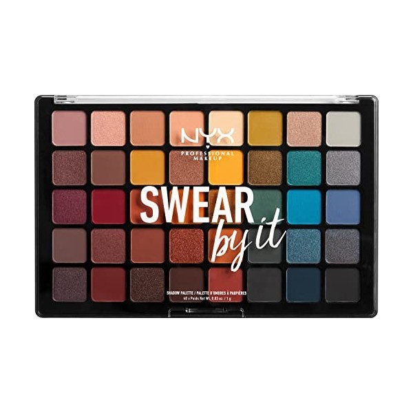 NYX Professional Makeup, Swear By It, Palette de Fards à Paupières, 40 Couleurs