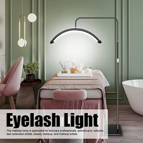 Yctze Lampe à Cils pour Extensions de Cils, Lampadaire Demi-Lune Rotatif à 360°, Luminosité Réglable 3200K‑5600K, avec Suppor