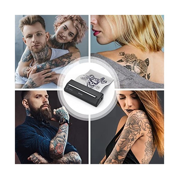 VLOXO Machine de Transfert de Tatouage, 2023 Nouvelle Version Thermocopieur Tatouage Bluetooth sans Fil Imprimante de Transfe