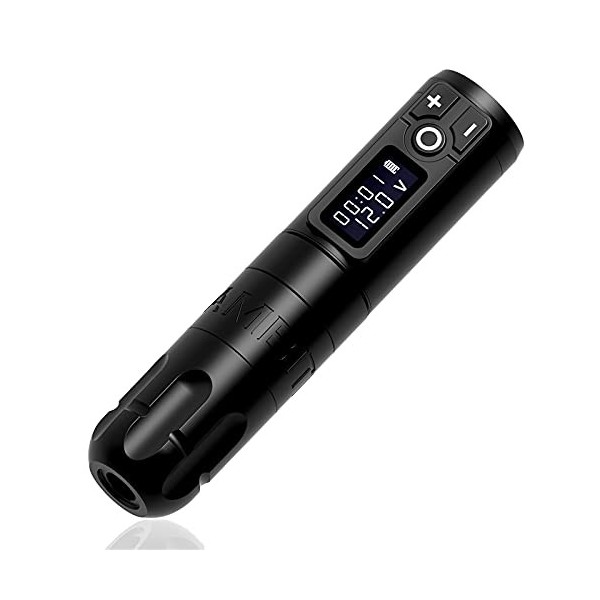 Ambition batterie stylo machine tatouer avec adaptateur rca bloc dalimentation portable 1950 mah affichage led lart corpore