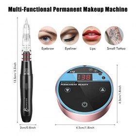 BIOMASER Permanent Makeup Machine Kit Microblading Machines with Swiss Motor Rotary Pen Mini Power Supply Cartridge Needles f