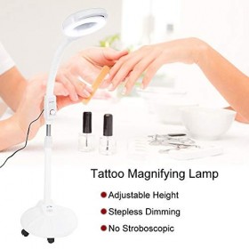 Lampe Loupe sur Pied Esthétique Professionnelle 16X LED Lampe Loupe Lumière Froide Lampe Semi Permanente De Tatouage Extensio