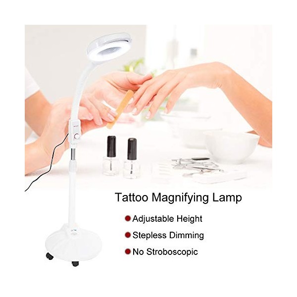 Lampe Loupe sur Pied Esthétique Professionnelle 16X LED Lampe Loupe Lumière Froide Lampe Semi Permanente De Tatouage Extensio