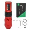 Stylo De Tatouage Sans Fil, 2400mAh, 10000 Tr/min, Rechargeable, Doublure De Tatouage, Shader, Rouge Avec Bande Noire