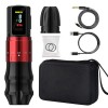 Kit de Stylo de TatouageFil, Batterie 2400mAh, Affichage OLED, Connecteur, Charge Rapide, Machine Rotative rouge 