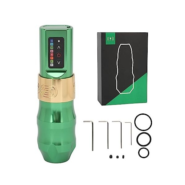 Stylo De Tatouage Rotatif, Rechargeable, Sans Noyau, Machine à Tatouer, 2400 MAh, Fournitures Déquipement De Tatouage, Vert