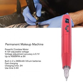 Horoper Kit de Stylo de Tatouage, Ensemble de Machine de Maquillage Permanent sans Fil 900 MAh, Course de 2,8 Mm, 2 Batteries