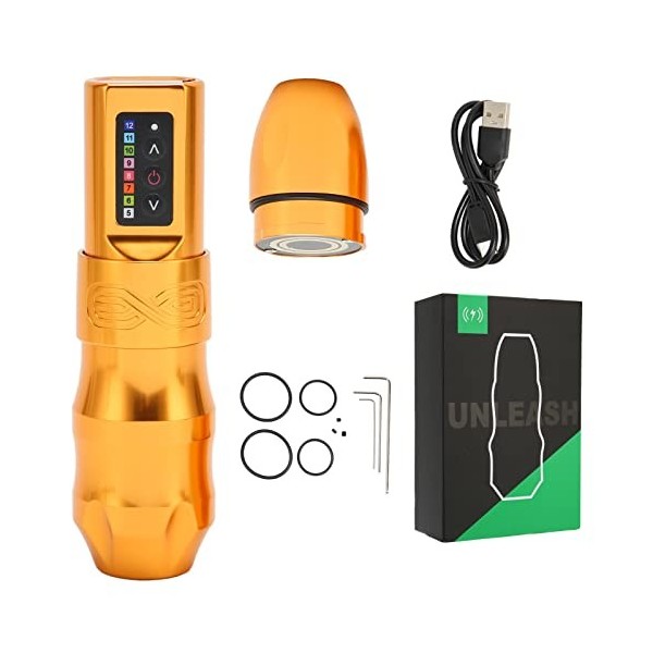 Stylo Machine à Tatouer Fil 2 en 1, Batterie 2400 MAh, Alliage Daluminium, Stylo Rotatif Professionnel pour Débutants, Conne