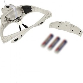 Loupe de greffage de Cils, loupe montée sur tête HD avec Lampe Frontale, loupe de Tatouage de Cils de beauté Star of Light