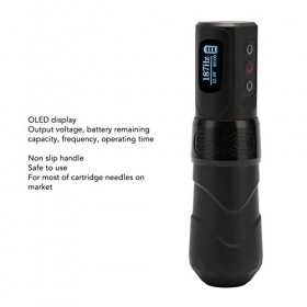 Machine à Tatouer Fil, Batterie en Alliage daluminium 2400 MAh, Stylo Rotatif Noir Mat, Moteur Noyau pour Débutant pour Salo
