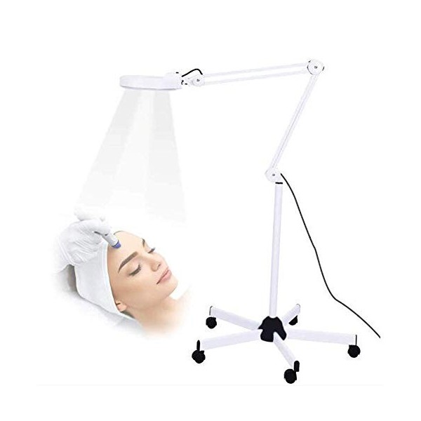 Lampe de Sol grossissante à LED 8X, loupe à Bras pivotant réglable pour skiare beauté Maquillage cosmétique manucure Salon de