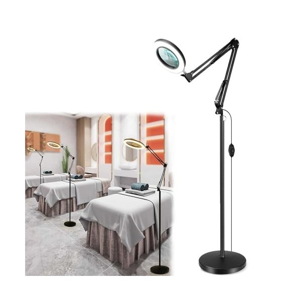 NeVka Lampe de beauté LED 45W, Lampe de Tatouage grossissante 3X, lampadaire de sourcil de Tatouage de Cils de manucure Super