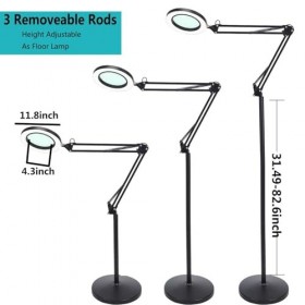 NeVka Lampe de beauté LED 45W, Lampe de Tatouage grossissante 3X, lampadaire de sourcil de Tatouage de Cils de manucure Super