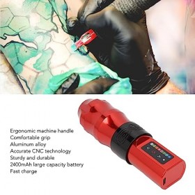 Stylo de Tatouage sans Fil avec Batterie 2400mAh et Moteur sans Noyau - Durable, Stable et Facile à Utiliser, Interface RCA, 