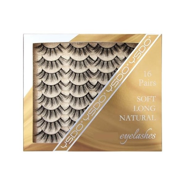 UAMOU 5/10/30 boîtes 3D Faux cils de vison naturel épais longs Faux cils dramatiques Faux cils Extension de cils Cheerfully 