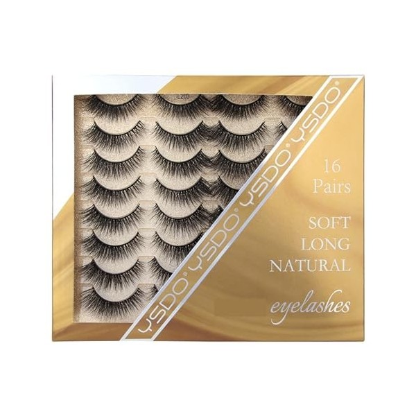 UAMOU 5/10/30 boîtes 3D Faux cils de vison naturel épais longs Faux cils dramatiques Faux cils Extension de cils Cheerfully 