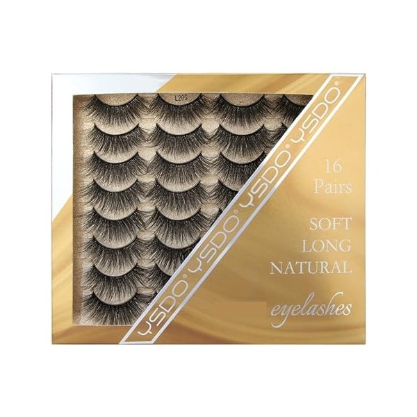 UAMOU 5/10/30 boîtes 3D Faux cils de vison naturel épais longs Faux cils dramatiques Faux cils Extension de cils Cheerfully 