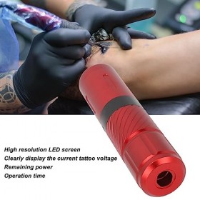 Stylo de Tatouage Fil 2 en 1 Machine à Tatouer avec Moteur Puissant Écran LED Ergonomique Double Cellule Rotative 1800 MAh av