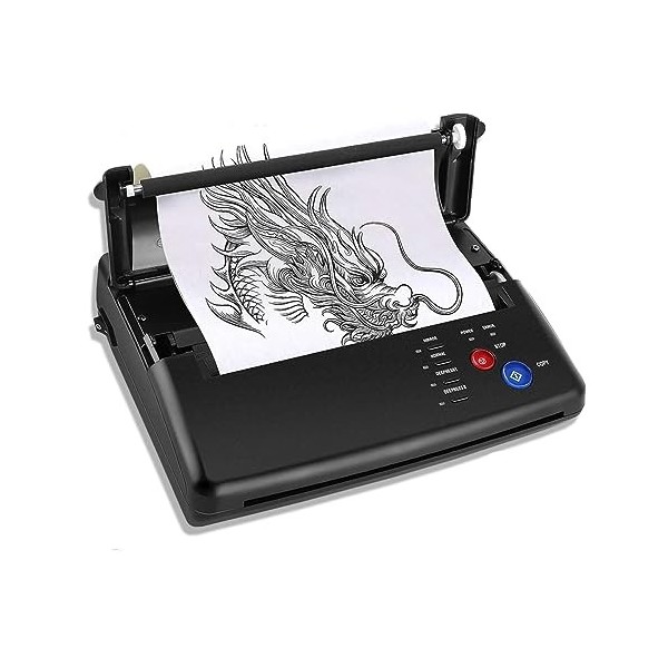 HYQFSAD Machine dimpression pour tatouage avec papier de transfert A4, mini imprimante portable pour tatouages pour débutant