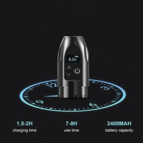 Kit de Stylo de Tatouage Professionnel sans Fil, Stylo à Batterie Rotatif 2400 MAh pour Débutant, Charge Rapide 4 Mm, Afficha