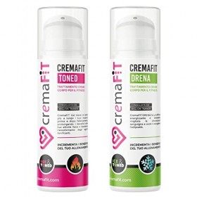 CREMAFIT TRAITEMENT DRAINANT Coffret 2 Crèmes Gel - Effet Chaud & Froid, Jambes Légères. Jambes, Fesses et Ventre. Lutte co