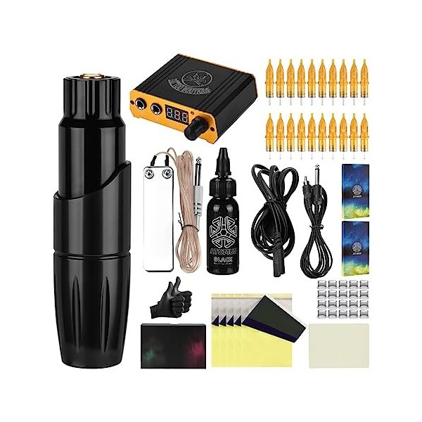 TTOOGO Kit De Stylo De Tatouage Kit De Tatouage Complet Encre Grise Empereur LED Noir Or Alimentation Ensemble Stylo Tatouage