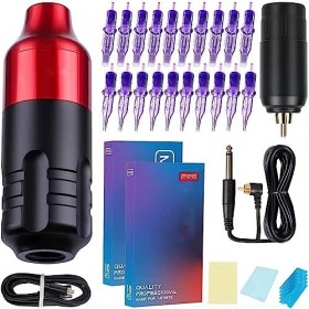 TAMNAN Kit de Machine à tatouer Cordon RCA Stylo de Maquillage Permanent Rotatif Ensembles de stylos de Machine à tatouer ave