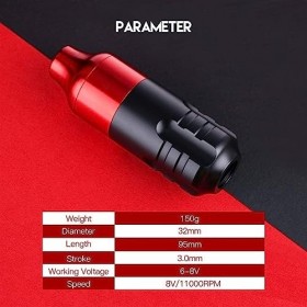 TAMNAN Kit de Machine à tatouer Cordon RCA Stylo de Maquillage Permanent Rotatif Ensembles de stylos de Machine à tatouer ave