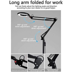 CHEWO Lampe à cils 12W, lampe dextension de cils, lampadaire 6000K Eye-Care, lampes de beauté à support réglable, pour tatou