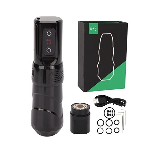 Kit de Stylo de Tatouage, 2400 MAh 2 en 1, Machine Dalimentation Rotative pour Tatouage, écran OLED, Moteur sans Noyau, Kit 