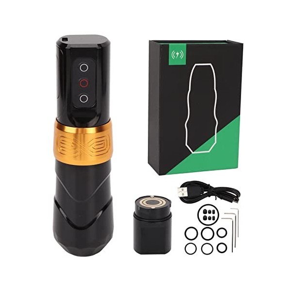 Kit de Stylo de Tatouage, 2400 MAh 2 en 1, Machine Dalimentation Rotative pour Tatouage, écran OLED, Moteur sans Noyau, Kit 