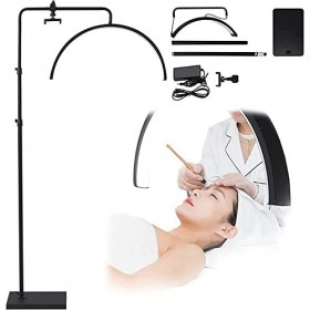 Lampe de beauté LED demi-lune, 36W 3000-6000K Lash Extension Lampadaire, Le variateur de tête de lumière peut régler la lumin